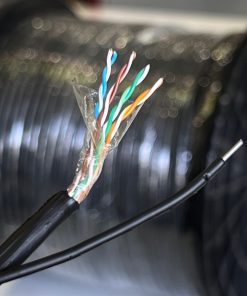 Cáp mạng VCOM CAT5E outdoor cường lực UTP 4PRS 24AWG PE SS ST 1.0mm (cuộn 305m)