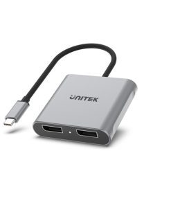 Cáp chuyển đổi USB Type-C to 2 DisplayPort DP 1.4 Unitek (xuất hình riêng biệt trên Windows)