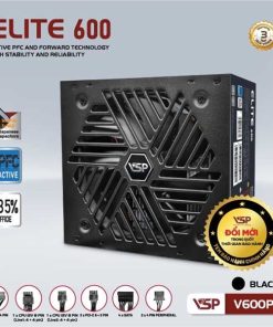Nguồn máy tính VSP Elite Active PFC V600P ATX 600w đen