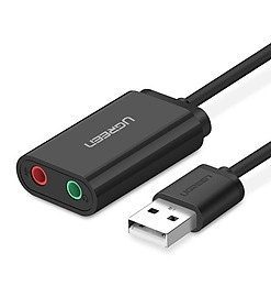 USB âm thanh Ugreen 30724 chuyển đổi cổng USB sang loa và micro jack 3.5mm