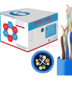 Cáp mạng ProCable CAT6 UTP (lõi đồng nguyên chất 4 đôi 24AWG, vỏ PVC màu xanh)