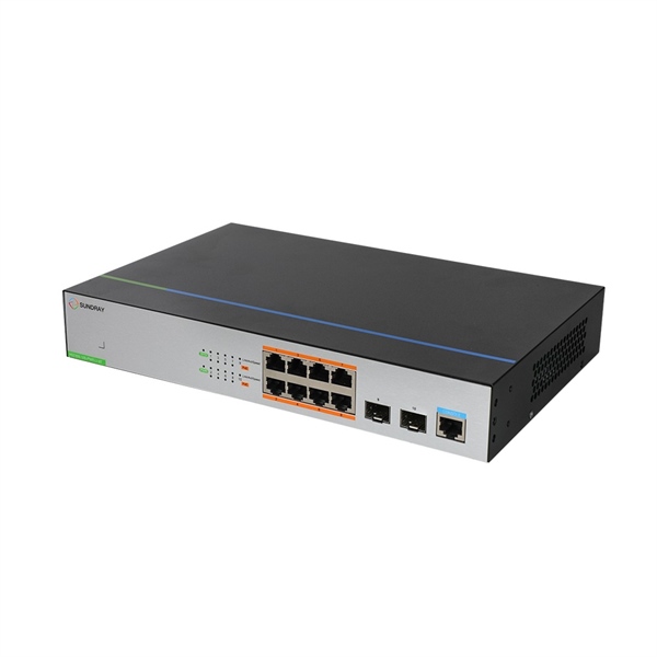 Switch PoE Sundray 8 Ports (8 10/100/1000Base-T PoE ports, 2 SFP HS2300-10S-PWR-LI-8T) - Cái Switch PoE Sundray 8 Ports (8 10/100/1000Base-T PoE ports, 2 SFP HS2300-10S-PWR-LI-8T) - Cái