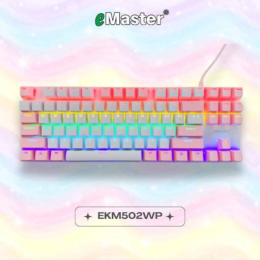 Bàn phím cơ có dây Emaster EKM502WP (Màu hồng) - Cái