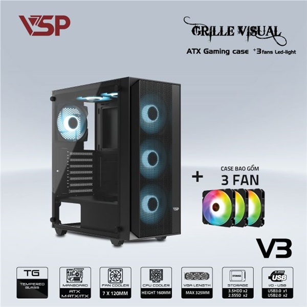 Case Gaming VSP V3 (Black) - Cái