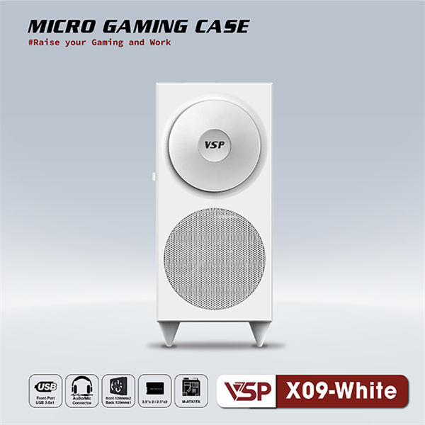 CASE VSP Gaming X09 Speak Micro (White) - Cái CASE VSP Gaming X09 Speak Micro (White) - Cái