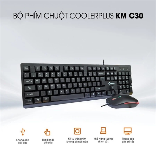 Combo chuột phím có dây CoolerPlus KM-C30 - Bộ