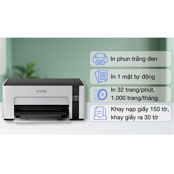 Máy in phun trắng đen đơn năng Epson M1100 STD - Cái