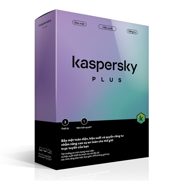 Thẻ bản quyền diệt virus Kaspersky Plus 3PC/1 năm - Thẻ
