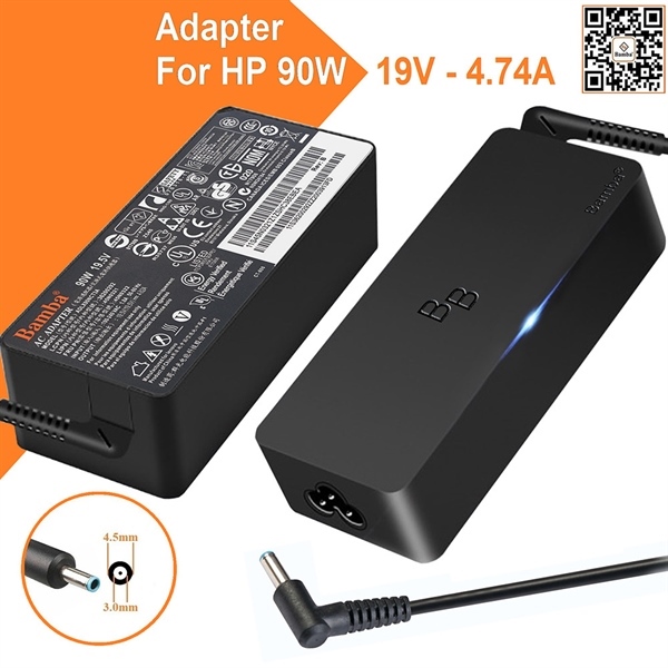 Sạc laptop HP 19.5V-4.62A-4.74A BAMBA đầu 4.5*3.0mm (Chuôi nhỏ) - Cái