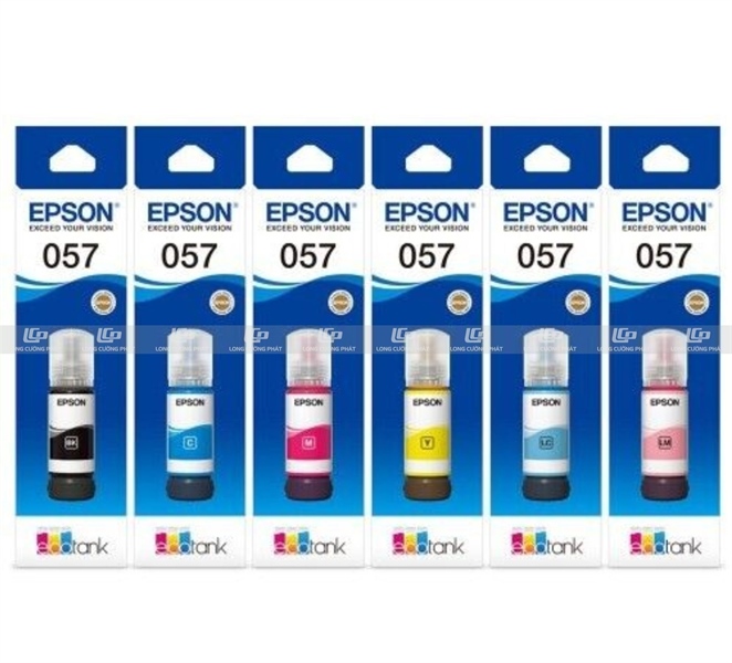 Combo Mực in phun màu Epson 057 6 màu chính hãng dùng cho máy L18050/L8050 - Bộ
