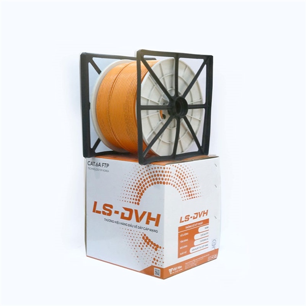 Cáp mạng Việt Hàn LS CAT6A FTP 24AWG 4 PRS - PE, thép treo có dầu chống ẩm LS-DVH - Mét