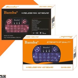 Bàn phím không dây mini Bamba B50 (Có Led dùng cho Android TV Box, Smart TV, Laptop) - Cái Bàn phím không dây mini Bamba B50 (Có Led dùng cho Android TV Box, Smart TV, Laptop) - Cái