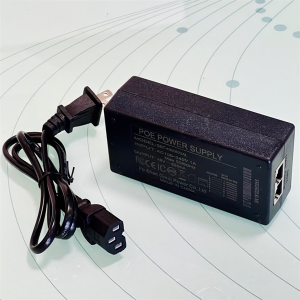 Nguồn PoE injector Gigabit GRT-4800625AL 48V 625mA (30W) có tiếp địa chống sét - Cái