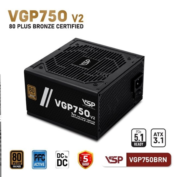 Nguồn máy tính VSP 750w 80 Plus Bronze VGP750BRN V2 - Cái