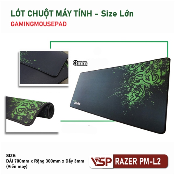 Lót chuột Razer có viền 300*700*3mm - Miếng