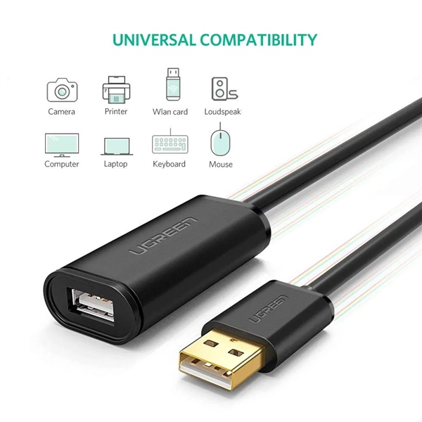 Cáp USB nối dài 10m có chip khuếch đại Ugreen 10321 - Sợi