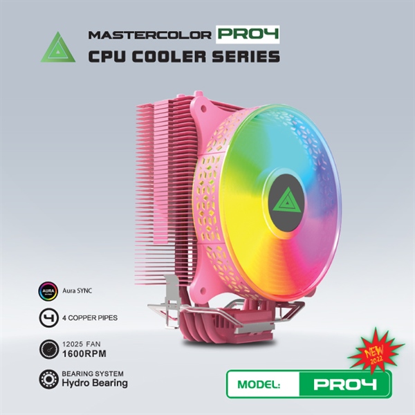 Tản Nhiệt CPU VSP PRO4 Led ARGB (Pink) - Cái