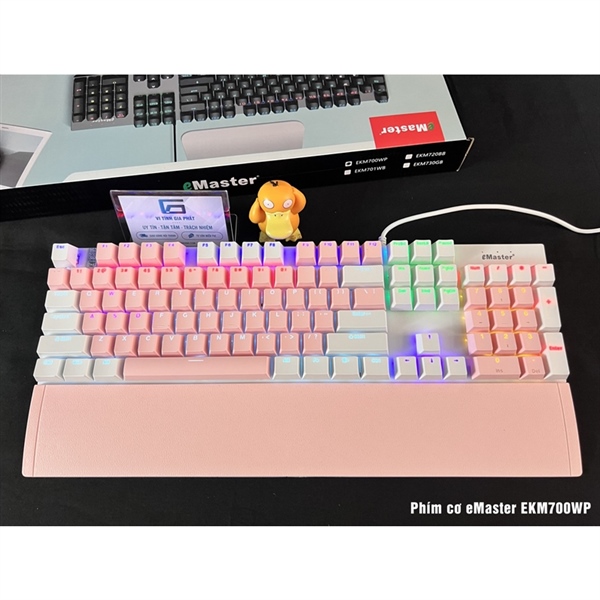 Bàn phím cơ có dây Emaster EKM700WP (Màu hồng) - Cái