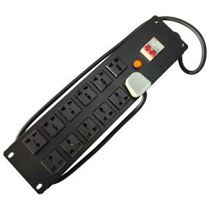 Thanh nguồn PDU 12 ổ cắm 3 chân có CB 30A chuẩn 19 inch - Cái