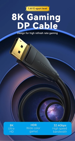 Cáp DisplayPort Vention DP 1.4 8K@60Hz HCDBL 10m - Sợi Cáp DisplayPort Vention DP 1.4 8K@60Hz HCDBL 10m - Sợi