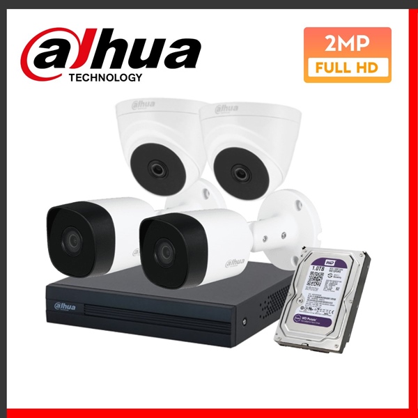 Combo 4 Camera Dahua HDCVI 2MP hồng ngoại - Bộ