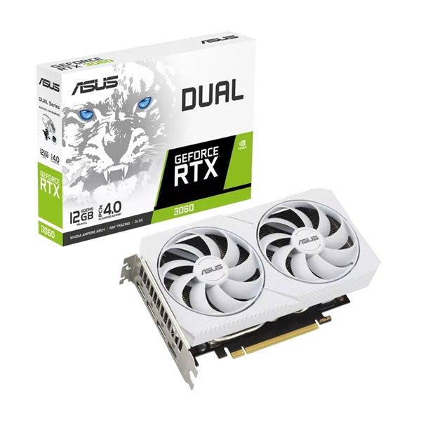 Card đồ họa Asus Dual GeForce RTX 3060-12G White Edition 12GB GDDR6 - Cái