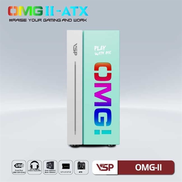 Case Gaming VSP OMG-II ATX (Màu xanh) - Cái Case Gaming VSP OMG-II ATX (Màu xanh) - Cái