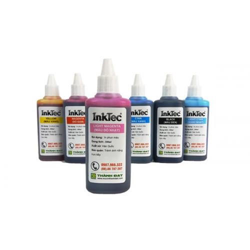 Mực in màu nước Inktec cho máy in Epson 6 màu (Chai 100ml) - Chai