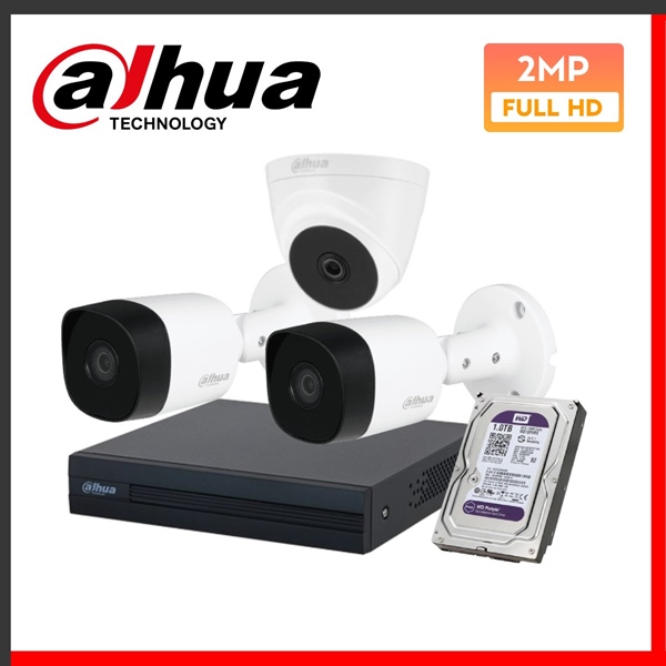 Combo 3 Camera Dahua HDCVI 2MP hồng ngoại - Bộ