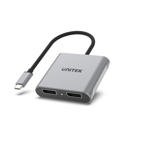 Cáp chuyển đổi USB Type-C to 2 DisplayPort DP 1.4 Unitek (xuất hình riêng biệt trên Windows) - Cái