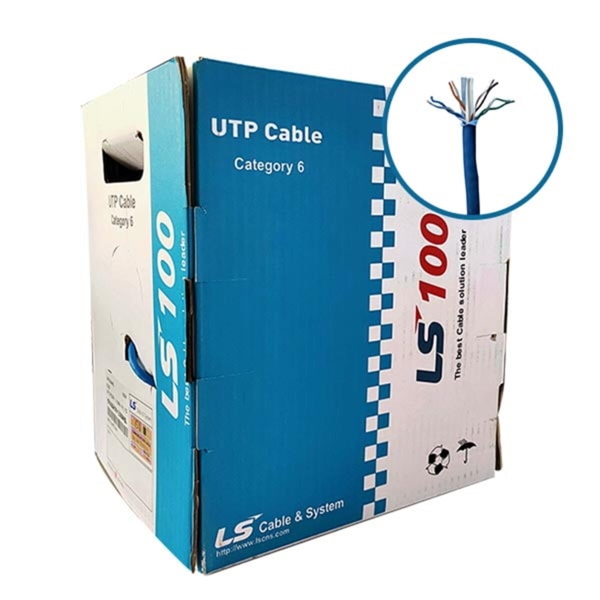 Cáp mạng LS CAT6 U/UTP (4 đôi, PVC 100m/thùng, màu xanh) - Thùng 100m