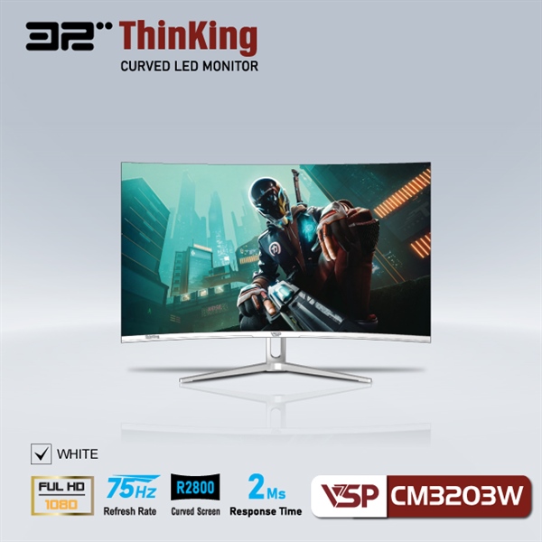 Màn hình cong 32 inch VSP ThinKing Master Gaming VL32 (CM3203W) White - Cái