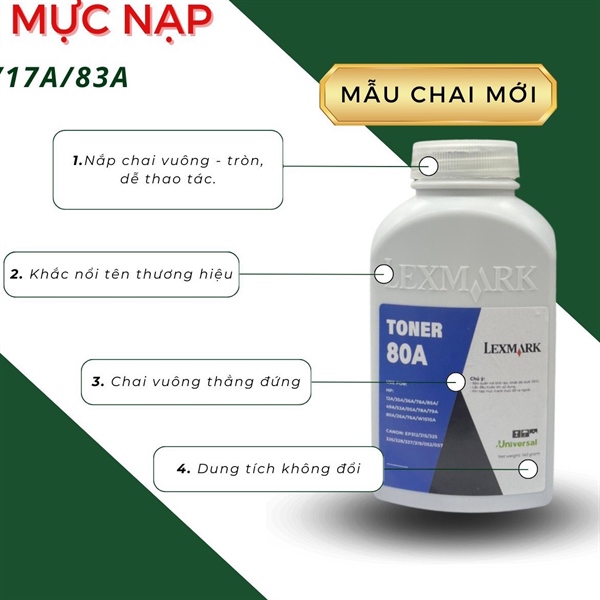 Mực chai Lexmark 05A/80A - Chai