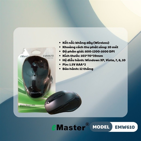 Chuột không dây Emaster EMW610 - Cái