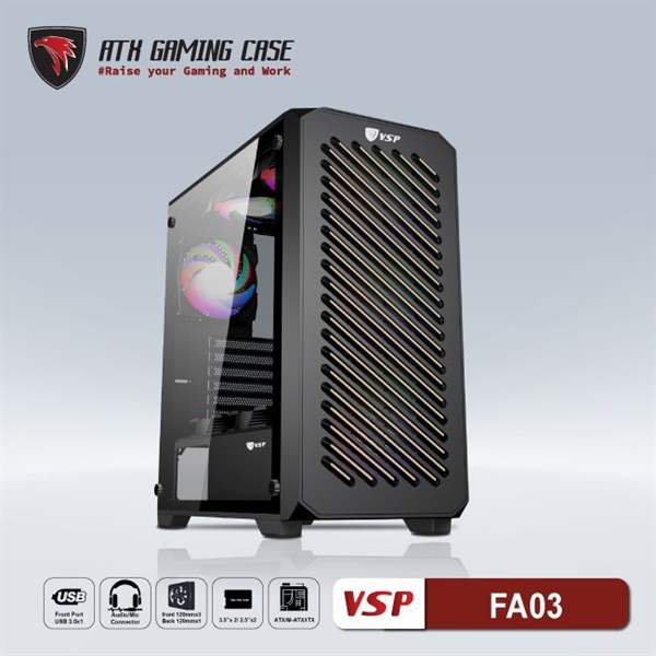Case Gaming VSP Agrios FA03 (Black) - Cái