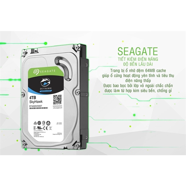 Ổ cứng Seagate Skyhawk 4TB chuyên dụng camera - Cái
