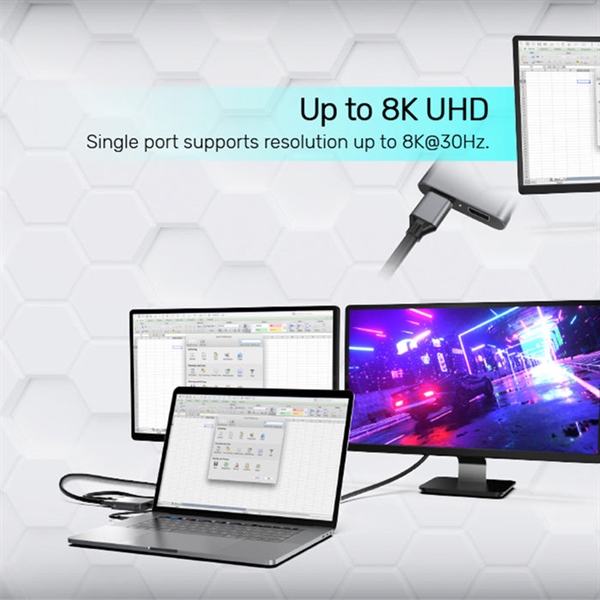 Cáp chuyển đổi USB Type-C to 2 DisplayPort DP 1.4 Unitek (xuất hình riêng biệt trên Windows) - Cái Cáp chuyển đổi USB Type-C to 2 DisplayPort DP 1.4 Unitek (xuất hình riêng biệt trên Windows) - Cái
