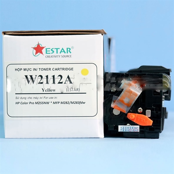 Hộp mực laser màu Estar W2112A/CRG067 Y (màu vàng) không chip dùng cho máy in HP Pro M255NW/M283fdw/Canon LBP 631cw/633cdw/MF651cw/655cdw/657cdw Hộp mực laser màu Estar W2112A/CRG067 Y (màu vàng) không chip dùng cho máy in HP Pro M255NW/M283fdw/Canon LBP 631cw/633cdw/MF651cw/655cdw/657cdw