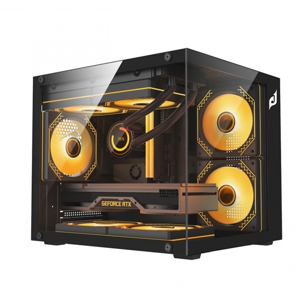 Case bể cá mini Edra ECS1305 Black (m-ATX, no fan, max 7 fan, Rad 240)