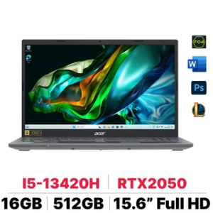 Laptop Acer Gaming Aspire 5 A515 58GM 51LB Core i5-13420H/16GB DDR5/512GB SSD NVMe/RTX 2050 4GB/Full HD/Win11 (2nd) - Cái Laptop Acer Gaming Aspire 5 A515 58GM 51LB Core i5-13420H/16GB DDR5/512GB SSD NVMe/RTX 2050 4GB/Full HD/Win11 (2nd) - Cái