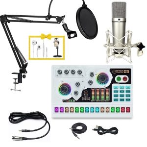 Combo thiết bị livestream Soundcard X5 & Micro AQTA U87 (tặng giá đỡ điện thoại và tai nghe) - Bộ