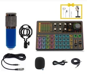 Combo hát livestream Soundcard SK300 Plus & Micro BM900 (tặng giá đỡ điện thoại và tai nghe) - Bộ Combo hát livestream Soundcard SK300 Plus & Micro BM900 (tặng giá đỡ điện thoại và tai nghe) - Bộ